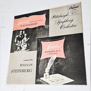 Schubert's Symphony No 8 In B Minor Unfinished & Symphony No 2 In B Flat Vinyl